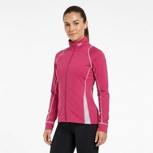 HELLY HANSEN Lifa Jacket L Pink Gorpcore Lite Mid Layer Sculpting Zip Up FLAW